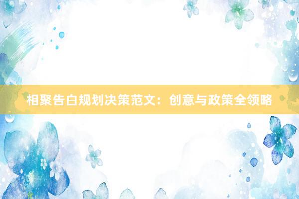 相聚告白规划决策范文：创意与政策全领略