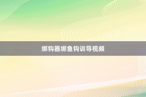 绑钩器绑鱼钩训导视频